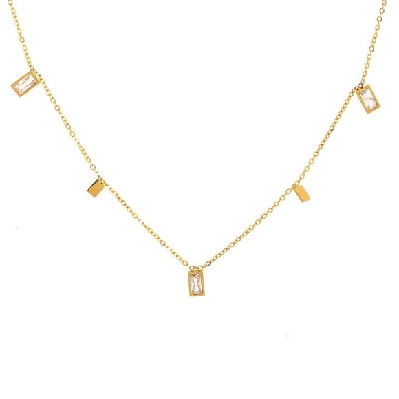 SOLD*18K Gold Satallite Necklace*Dainty Gold Necklace*Waterproof Sweatproof - Picture 2 of 5